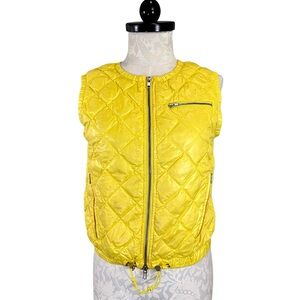 J.Crew Quilted Down Feather Vest Yellow